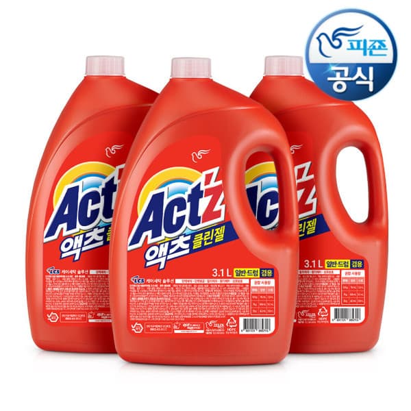 피죤공식몰 액츠클린젤 겸용세제 3.1L x3개