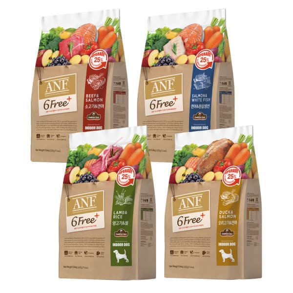 펫아울렛 정품 ANF 유기농 6Free 플러스 강아지사료 5.6kg 5종 - 최저가 62,300원