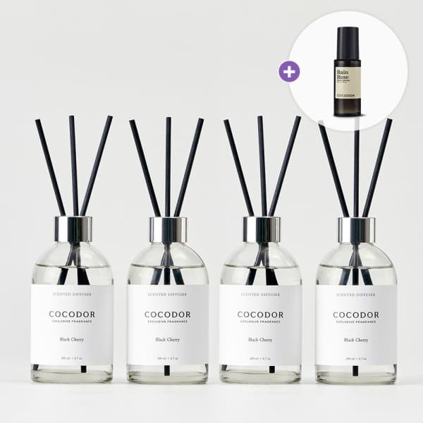 코코도르(주) 화이트라벨 디퓨저 200ml X 4개 + 데코스틱 X 4개