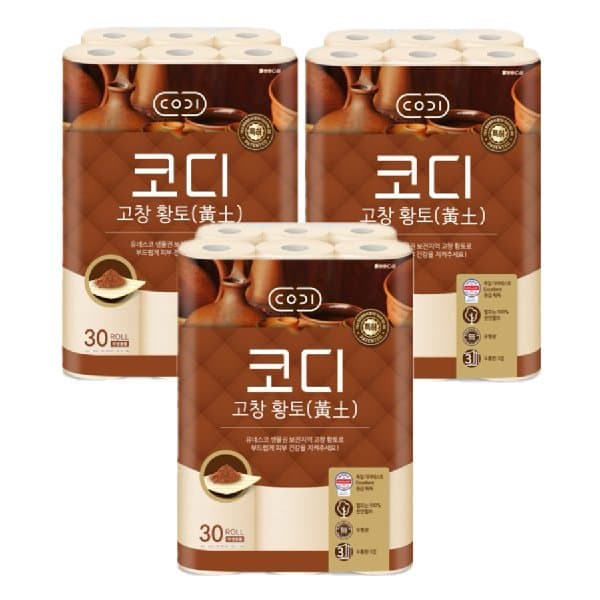 신세계몰 코디S코디 고창황토 화장지 30m X 30롤 3팩