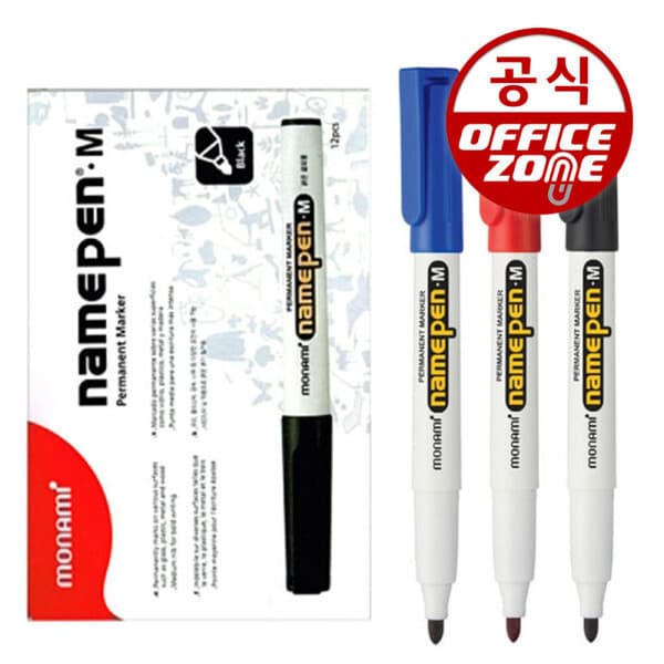 오피스존(주) 모나미 네임펜M 굵은글씨용 12개 유성 필기 - 최저가 10,050원
