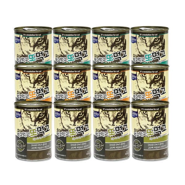 국민펫샵 먹고먹고또먹고 3종 400g x 12개 대용량 고양이캔